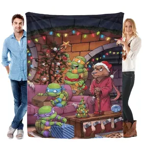 Teenage Mutant Ninja Turtles Christmas Warm Blanket  Super Soft Flannel Fleece,Christmas and Halloween Gifts  Lightweight Cozy Plush for Sofa Couch Bed Travel.