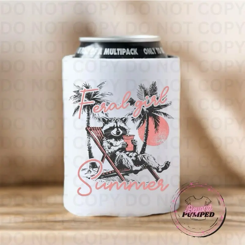 Feral girl Summer - 12oz Sublimation Can Koozie