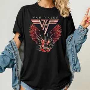 Vintage Van Halen Guitar Music Rock Shirt, Eddie Frankenstrat Rock Band Tee Fashion Cotton, Full Colors, Full Sizes, For Men, For Women