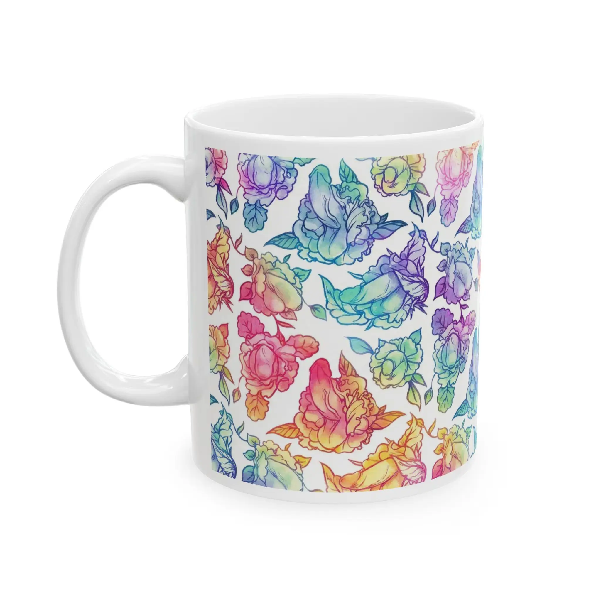 [SALE UP TO 50%] Plants Pattern Coffee Mug, Hidden Adult Humor Floral Penis Mug, Plant Mom Gift, Funny Naughty Gag Cup, Office Desk Mug, 11oz 15oz