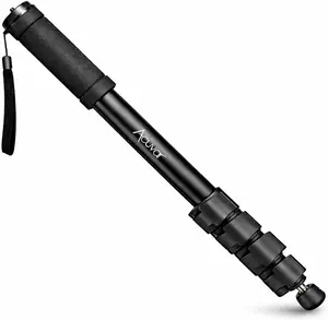 62 Inch Monopod with Integrated Safety Strap and 4 Section Extending Pole for All Digital Cameras, DSLR, Mirrorless, Compact Cameras, Camcorders & Cell Phones