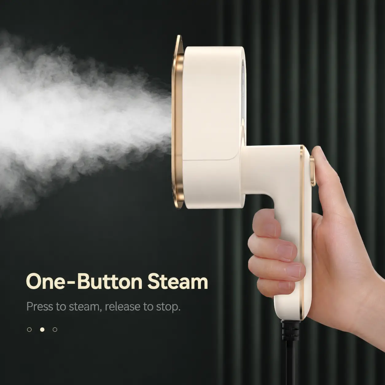 Portable Handheld Garment Steamer with Ceramic Soleplate, Powerful Steam and Anti-Scald Base for Clothes