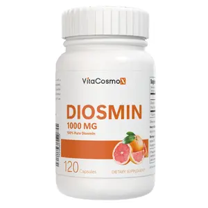 VitaCosmoX Diosmin 1,000 mg | 120 Veggie Capsules | Plant-Based Natural Formula | US Made | Free From GMOs Gluten Dairy Soy Preservatives & Artificial Ingredients | Daily Support Supplement