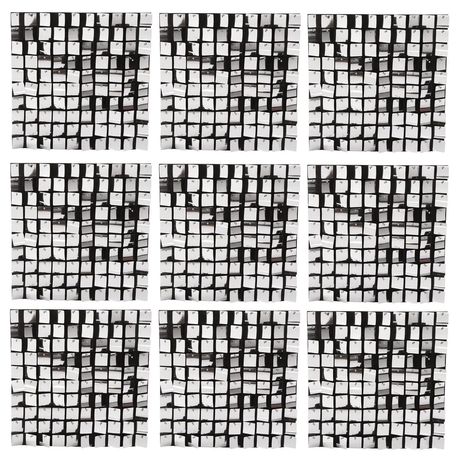 Bulk  24 Pc. Silver Sequin Shimmer Wall Panels