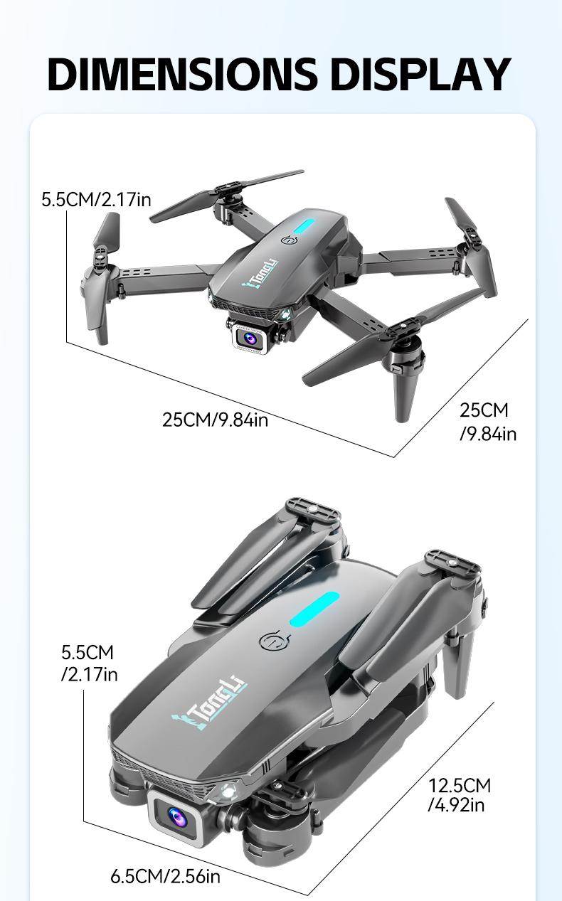 TongLi Aerial photography drone foldable drone children's remote control drone quadcopter, beginner drone dual-camera drone drones suitable for children aged 14 holiday gifts carnival gifts New Year's gifts. Folding Wifi Fpv