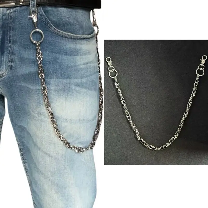 Skull Head Pants Chain for Men Women,Jeans Chain,Keys Chain,Biker Wallet Chain,Streetwear Punk Hip Hop Rock Unisex Style