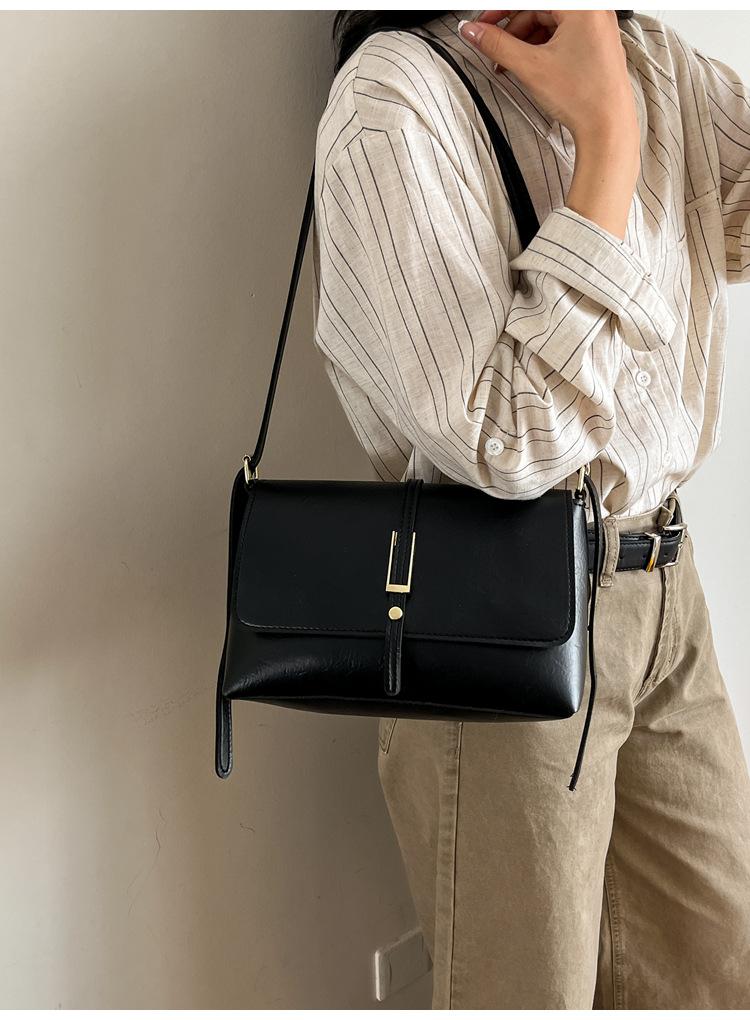 Vintage French Style Women’s Work Bag | Chic Commuter Shoulder & Crossbody Square Handbag | Elegant Minimalist Designer Purse | Versatile Everyday Fashion Bag