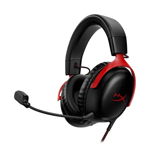 HyperX Cloud III – Wired Gaming Headset, PC, PS5, Xbox Series X|S, Angled 53mm Drivers, Spatial Audio, Memory Foam, Durable Frame, Ultra-Clear 10mm Mic, USB-C, USB-A, 3.5mm