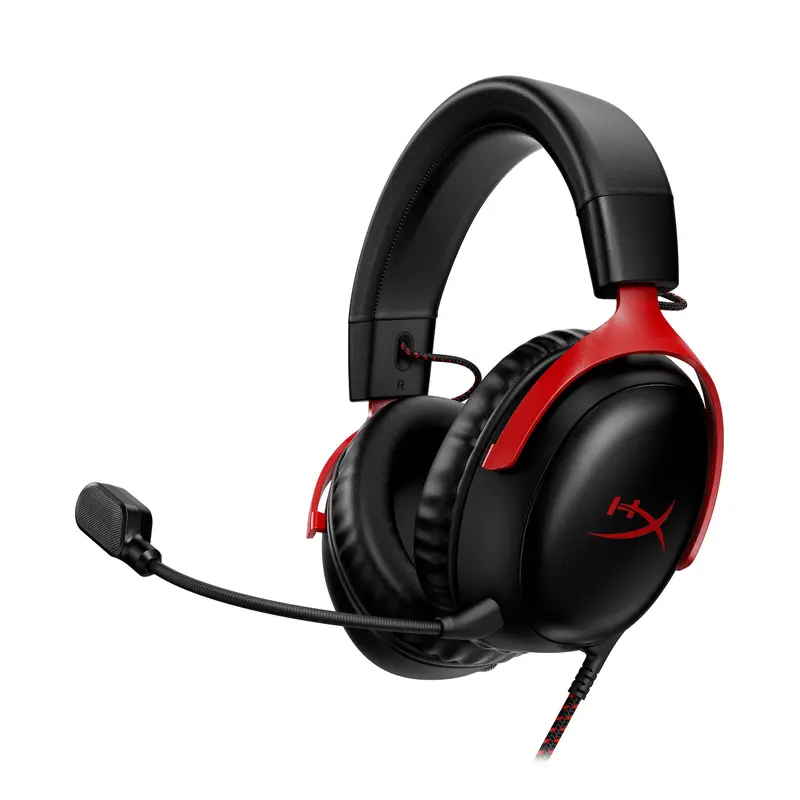 HyperX Cloud III – Wired Gaming Headset, PC, PS5, Xbox Series X|S, Angled 53mm Drivers, Spatial Audio, Memory Foam, Durable Frame, Ultra-Clear 10mm Mic, USB-C, USB-A, 3.5mm