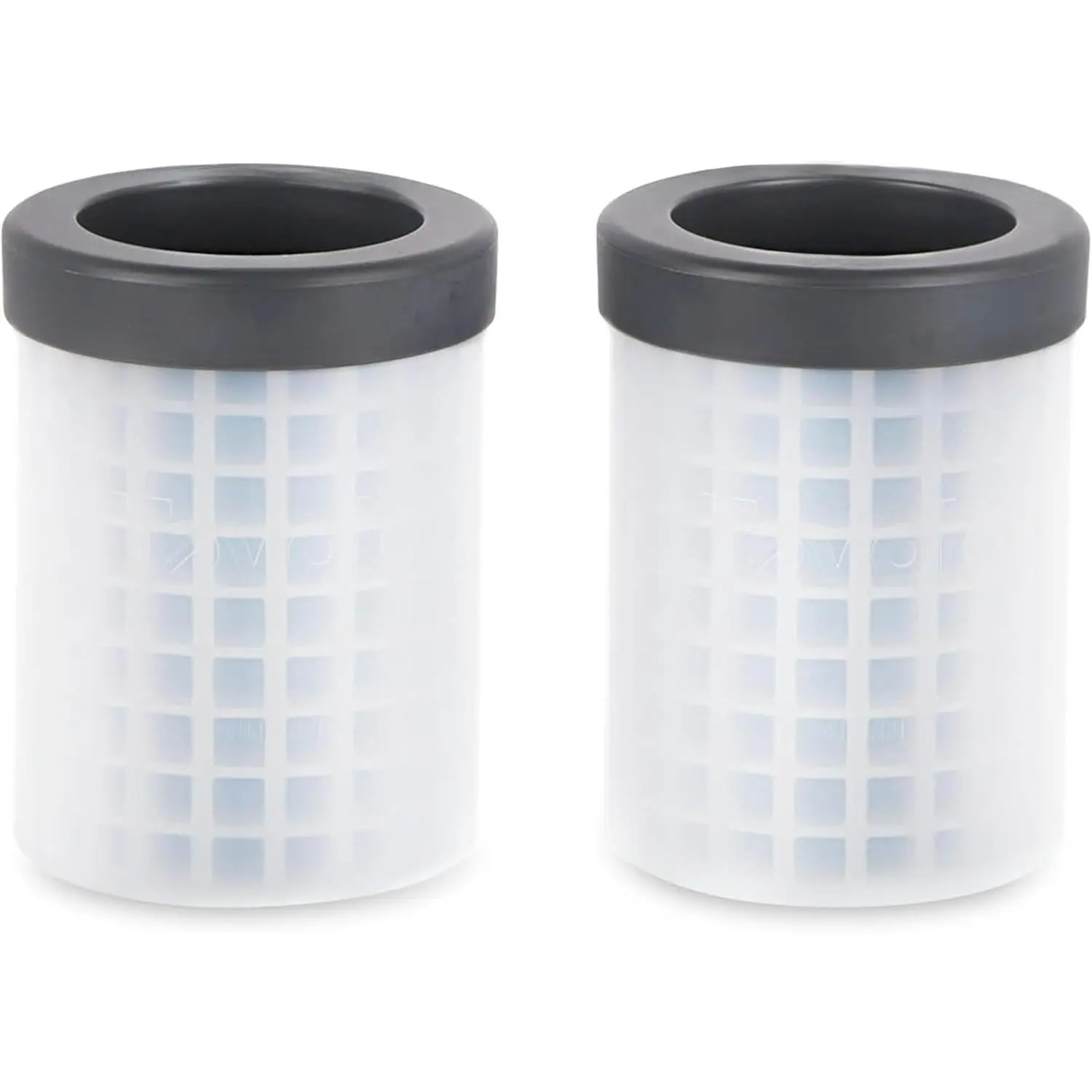 Charcoal Gray Silicone Mini Ice Cylinder Utensils - Squeeze & Release Design - Set of 2 for Drink Ice Cubes, 1000422