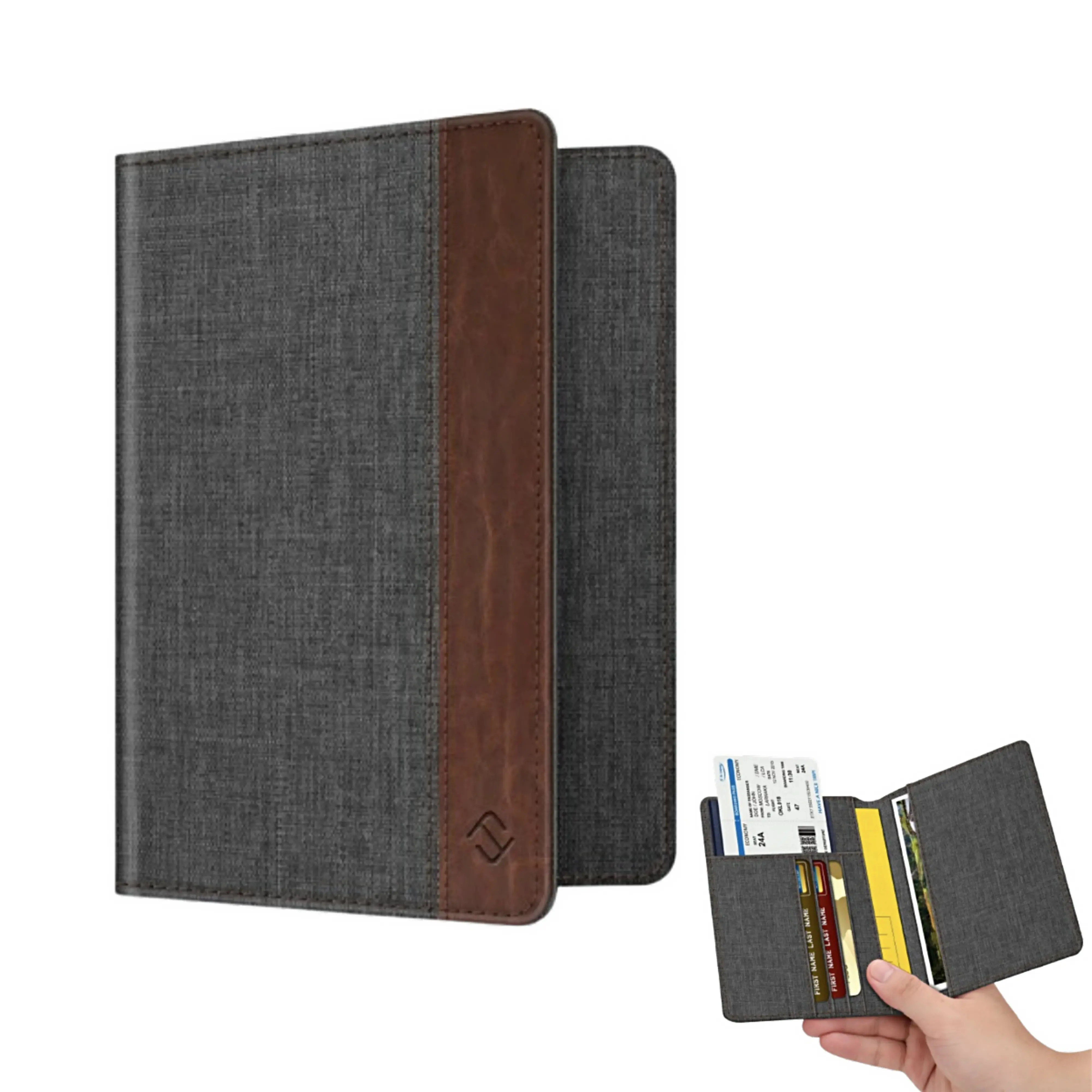 FINPAC Passport Holder, Unisex Slim Synthetic Leather Passport Wallet, RFID Blocking Travel Document Protector with Multi-Compartment, Rfid Theft Proof, Lightweight, Dry Clean, Airline-Compatible Passport Holders & Covers