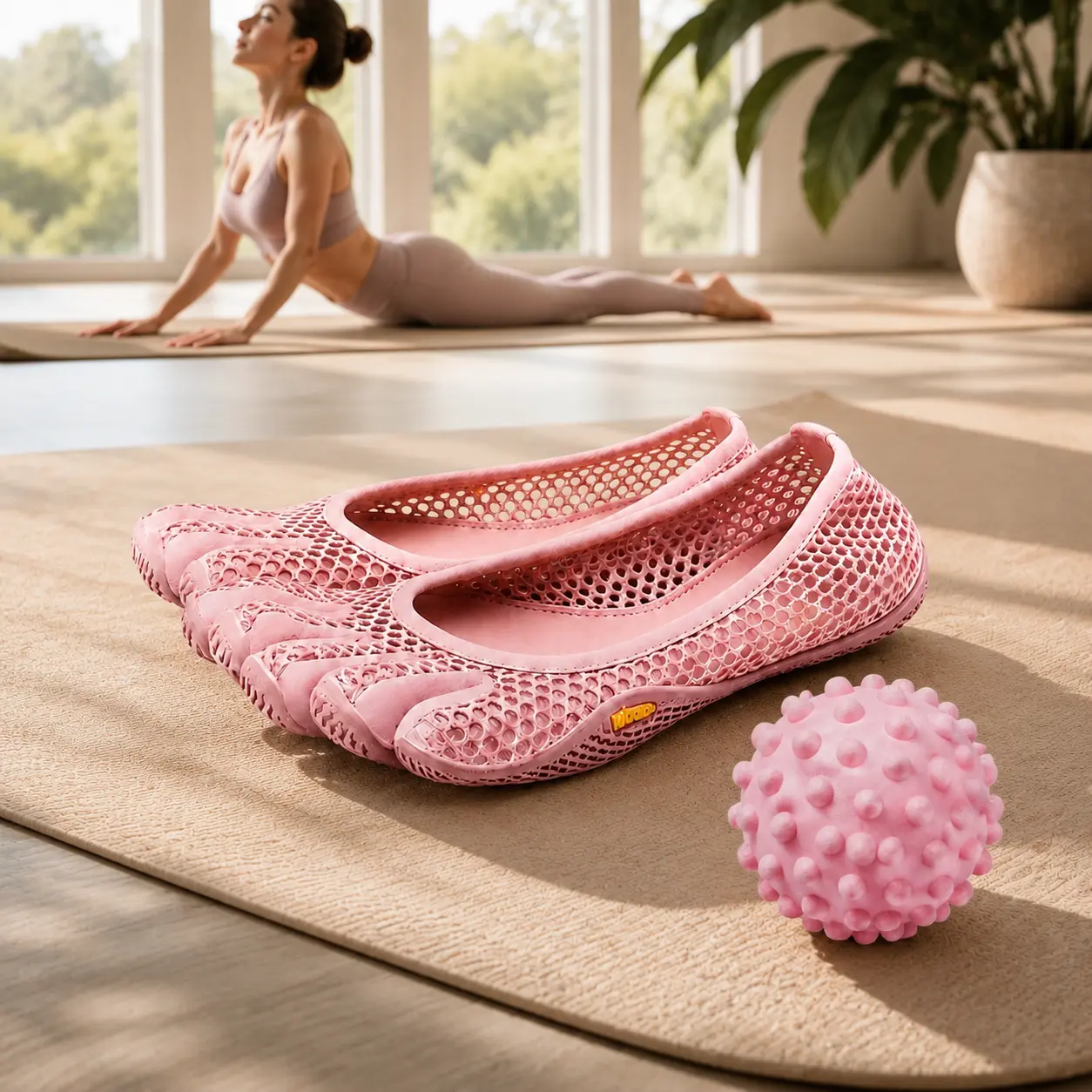 Breathable Mesh Split Five-Toe Barefoot Shoes for Women, Zero Drop Anti-Slip Lightweight Minimalist Footwear for Yoga, Pilates, Indoor Gym, Beach and Water Sports