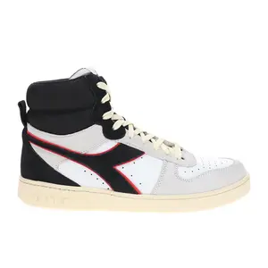diadora Mens Magic Basket Mid Suede Lace Up Sneakers Shoes Casual - Black, White