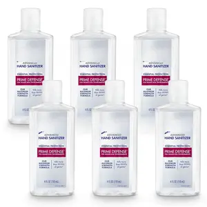 PRIME DEFENSE Advanced Hand Sanitizer, 85%, Maximum Strength Formula, 4 fl oz Travel Size Bottles (Pack of 6), 3499-04-EC