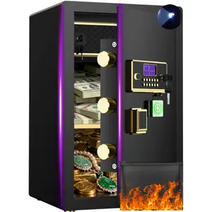 TnTants 2.0-5.3 Large Safe Box with Digital Keypad Smart Alarm System Interior Lock Box Fireproof Bag Emergency Key for Valuables and Spy Gadgets Christmas Gift Guide