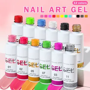 Nail Art Polish Set Gel Liner Kit For Nail Design Polish Paint For Nail Black White Gel Nail Polish Soak off Curing Requires 8ml with Thin Nail Art Brush
