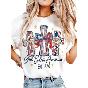 God Bless America Women T-shirt 250 Years America Anniversary USA 250th Birthday Gift Shirt Memorial Independence Day 4th of July Men Women Cotton Tee Shirt casual top