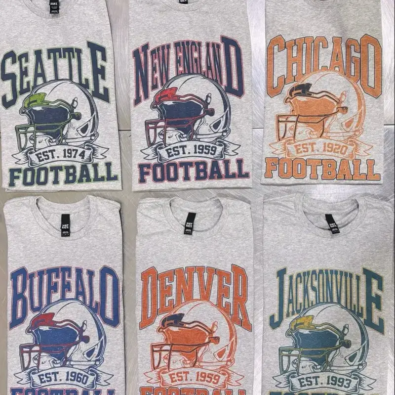 Vintage Football Graphic Tee Football City, Retro Football City Top Heather Gray Unisex Sports Shirt