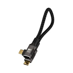 Short 90  USB C  1FT Compatible With Thunderbolt 5/4,USB 5/4 right angle  80Gbps Data Transfer,Type-C 240W  ,USB C  16K@60Hz/8K@120Hz Video Output for /Display.