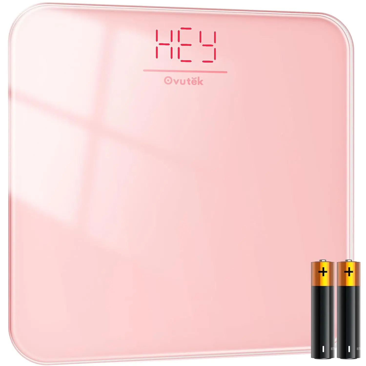 Ovutek Bathroom Scale for Body Weight, Highly Accurate Digital Weighing Machine for People, Upgraded Batteries Included, Compact Size, LED Display, High Standards Sturdy Tempered Glass, 400lb