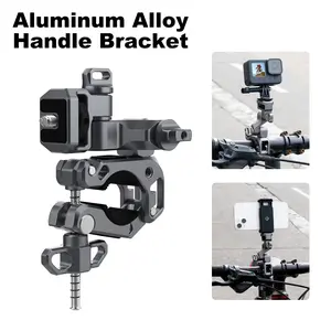 Quick Release Bike Motorcycle Mount, 360° Aluminum Alloy Clamp, Fits Camera Gopro Sports Camera and Phone, Durable and Secure Holder