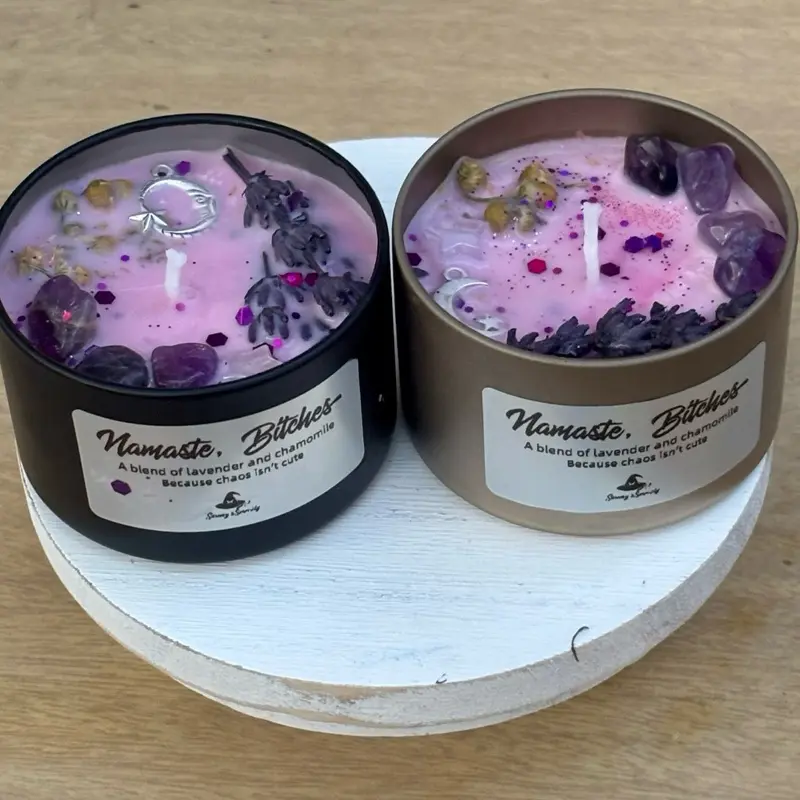 Namaste bitches soy candle, stress relief candle, calming candles, relaxing candle, feel good candle Decor Lavender Wax Melts Decoration