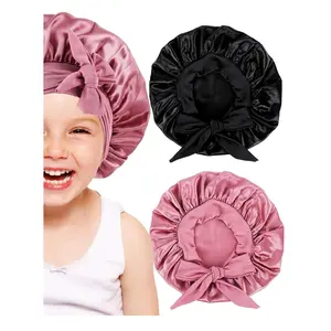 Z-HDW46   2 PCS Kids Bonnets for Girls,Silk Bonnet for Kid Sleeping,Toddler Bonnet for Curly Hair Haircare Daily