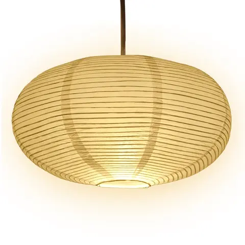 Oval Shaped Premium Fine Line Paper Lantern, White (16"W x 9.5"H)