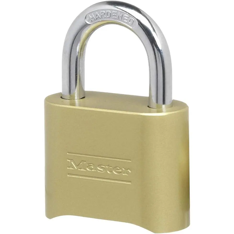 175-Digit Custom Combination Padlock with Brass Finish, 1-Inch Shackle Length, Ideal for School Use, Supports Lucky Numbers & Custom Number Settings