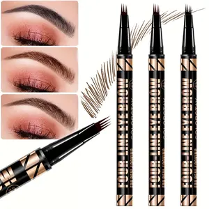 OSYA Waterproof Eyebrow Pen, Microblading Pencil with 4 Split Head Looking Brows Makeup, Long-Lasting, Suitable All Skin Types - Available in 3