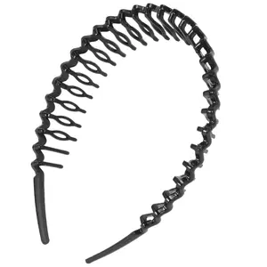 SODIAL(R) Plastic Teeth Comb Hairband Hair Hoop Headband Black For Woman