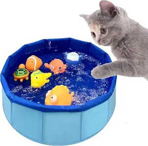 Cat Pool Toy with Fish - Water Toys for Bored Indoor Cats, Portable Cat Pool Toy, Interactive Toys for Cats to Self Play
