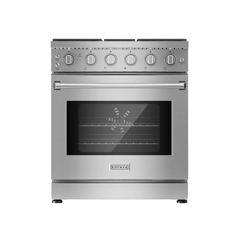 Empava 30-Inch Pro-Style Slide-In Single Oven Gas Range with Gas Range Burner, Convection Oven