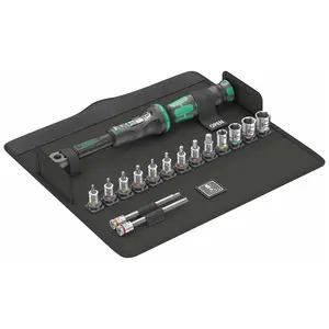 Wera 1/4″ Drive Metric Torque Wrench/Bit Set for Bicycles/E-bikes – 2.5-25 Nm (16 Piece)
