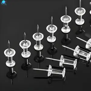 400pcs Transparent Push Pins, Small I-Beam Pins, Clear DIY Craft Pins for Art, Cork Board Pins, Photo Wall Pins, Suitable for School, Home, and Office Use, 23mm
