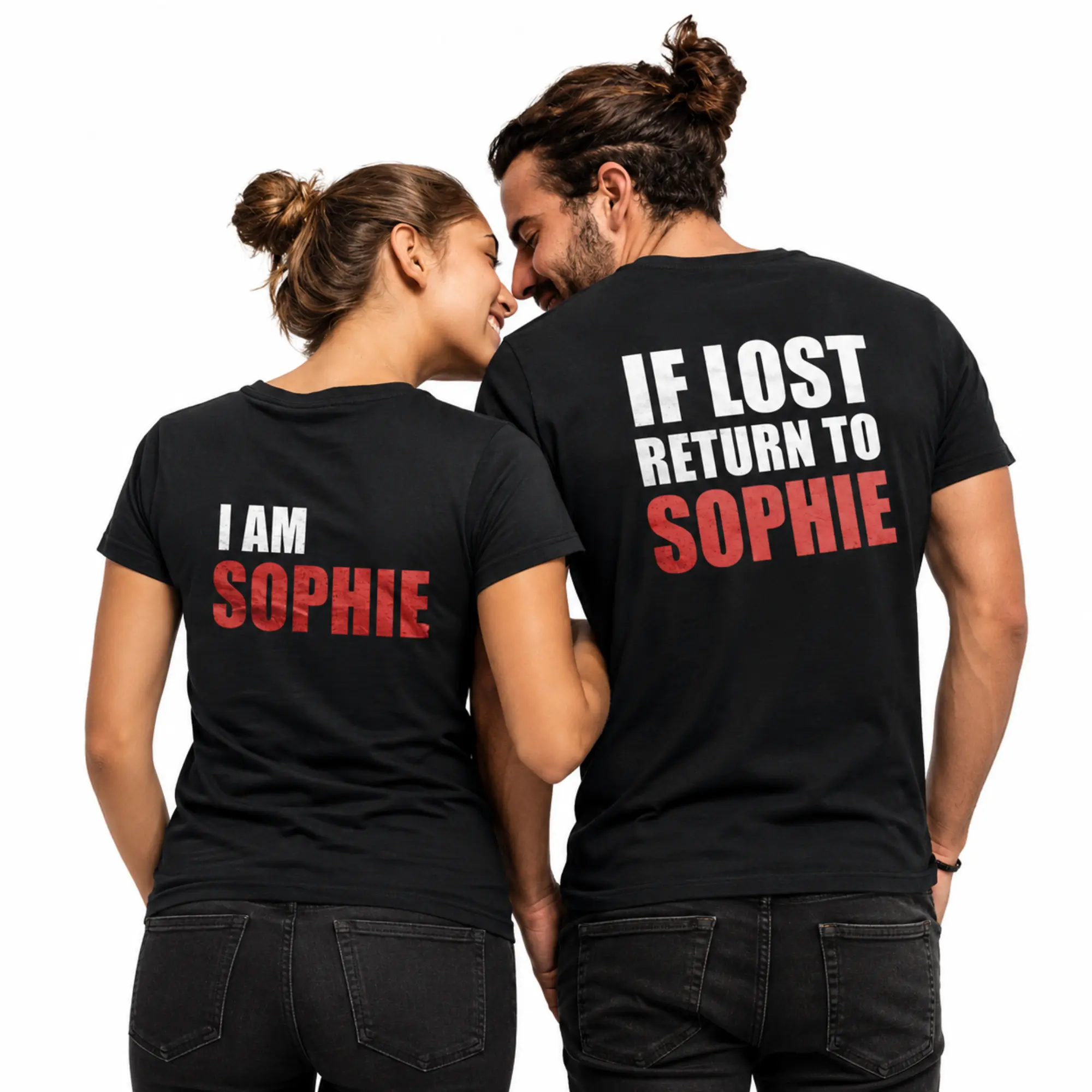 Custom Name Couples Shirts_If Lost Return To Babe_Customizable Couples Tees_Custom Matching Shirts_Funny Couples Tees_His Hers