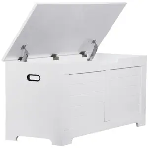 New Choice Deal Storage Chest Storage Trunk with 2 Safety Hinges Storage Bench Shoe Bench White