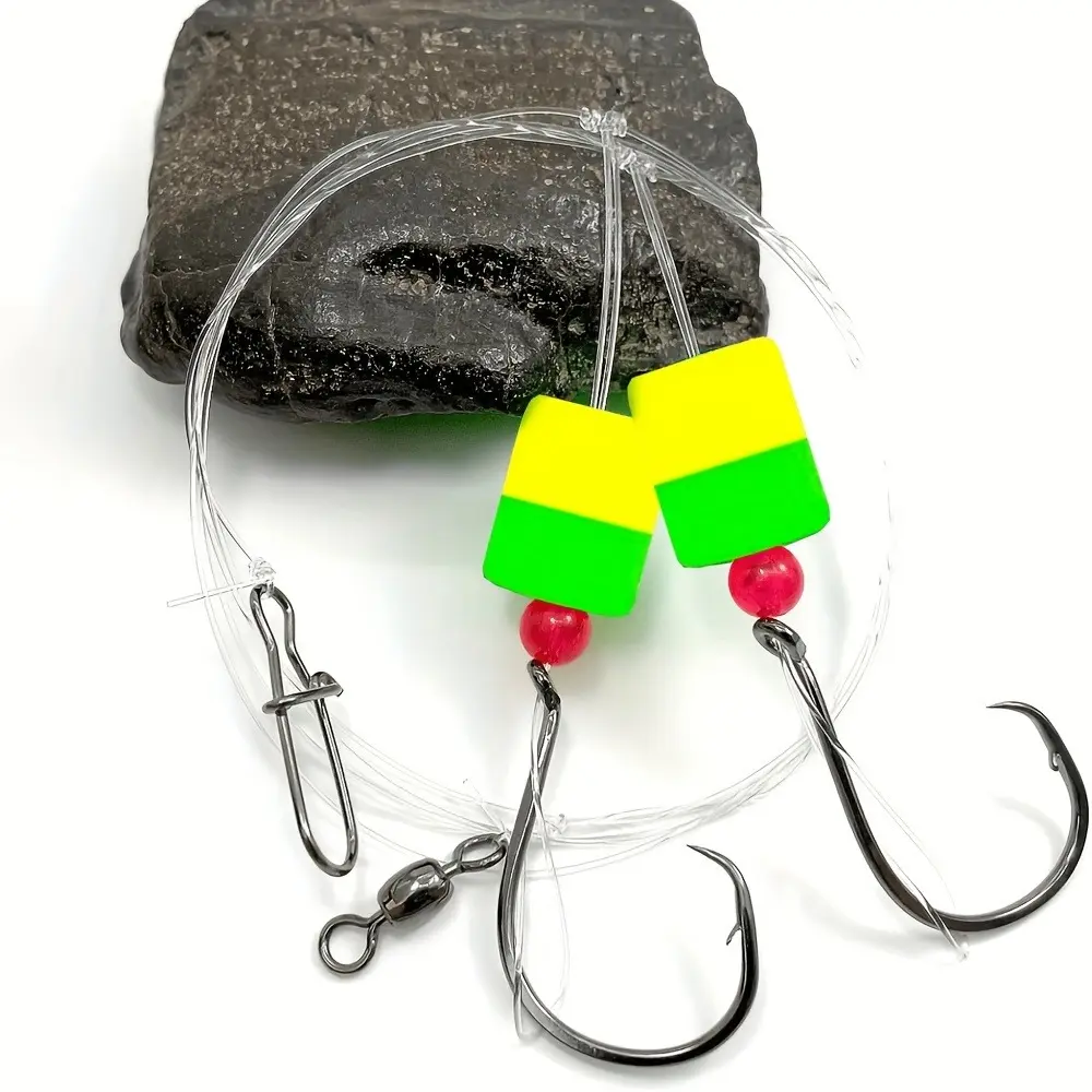 12pcs Premium Saltwater Pompano Rigs - Double Drops High-Low Fluorocarbon Leaders for Surf Fishing, Florida Offshore Surf Fishing Tackle, Sensitive Bites, and Long Casting Distance