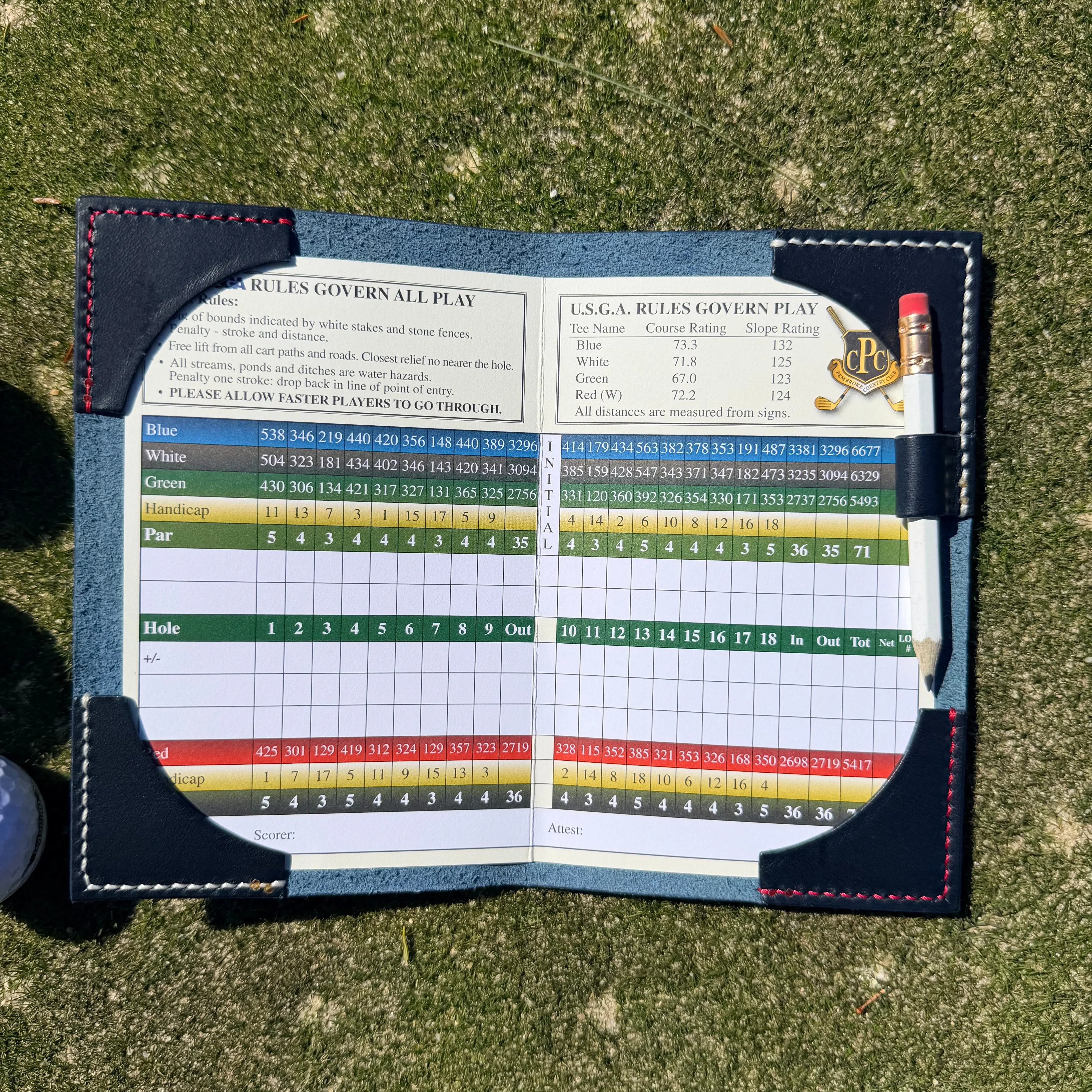 Handmade Leather Scorecard Holder
