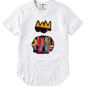 K’T Crown Me Chenille Design Elongated T-Shirt for Men - Women - Summer Streetwear Top - Womenswear-Menswear Stylish Tshirt