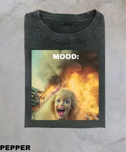 Comfort Colors Funny Distressed Doll Face Meme T-Shirt Gift For Woman, Gen Z Gag Gift, Shocked Doll Face TShirt, Edgy Dark Humor Tshirt, Cringy Tee