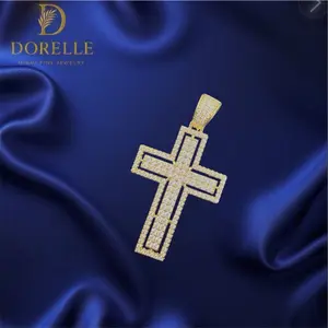 Dorelle Miami Fine Jewelry  Pendant Medium Size with Sparkling Rhinestones and Gold Plating
