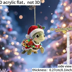 Cute Turtle Christmas Tree Decoration, Easy to Hang Ring, No Battery Needed, Suitable for Home, Backpacks, Year-Round Use, Holiday Decor, Decorative Flowers Ornaments