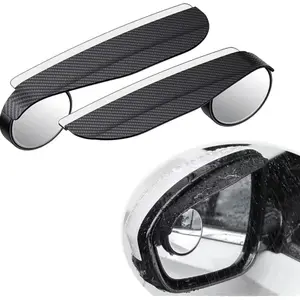 2-Pack Universal Car Side Mirror Rain Guard & Blind Spot Mirror Combo, Carbon Fiber Weatherproof Visor, Enhance Driving Visibility sidemirror