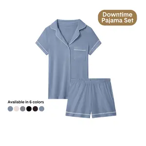 Tommy John Women’s Downtime Pajama Top & Short Set, Luxury Soft Lightweight Fabric, Breathable Lounge Sleepwear