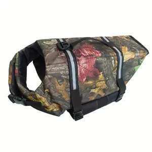 Durable Dog Life Jacket Outdoor for Small Medium Large Dogs, Enhanced Buoyancy & Visibility, Random Camo Print, Ideal for Water Safety