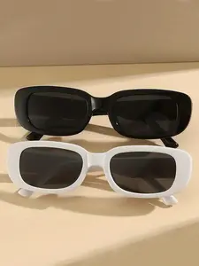 2pcs Unisex Rimmed Glasses, Casual Y2K Square Fashion Frames, Trendy Square Sunglasses, Sporty Design, Ideal for Daily Wear & Stylish
