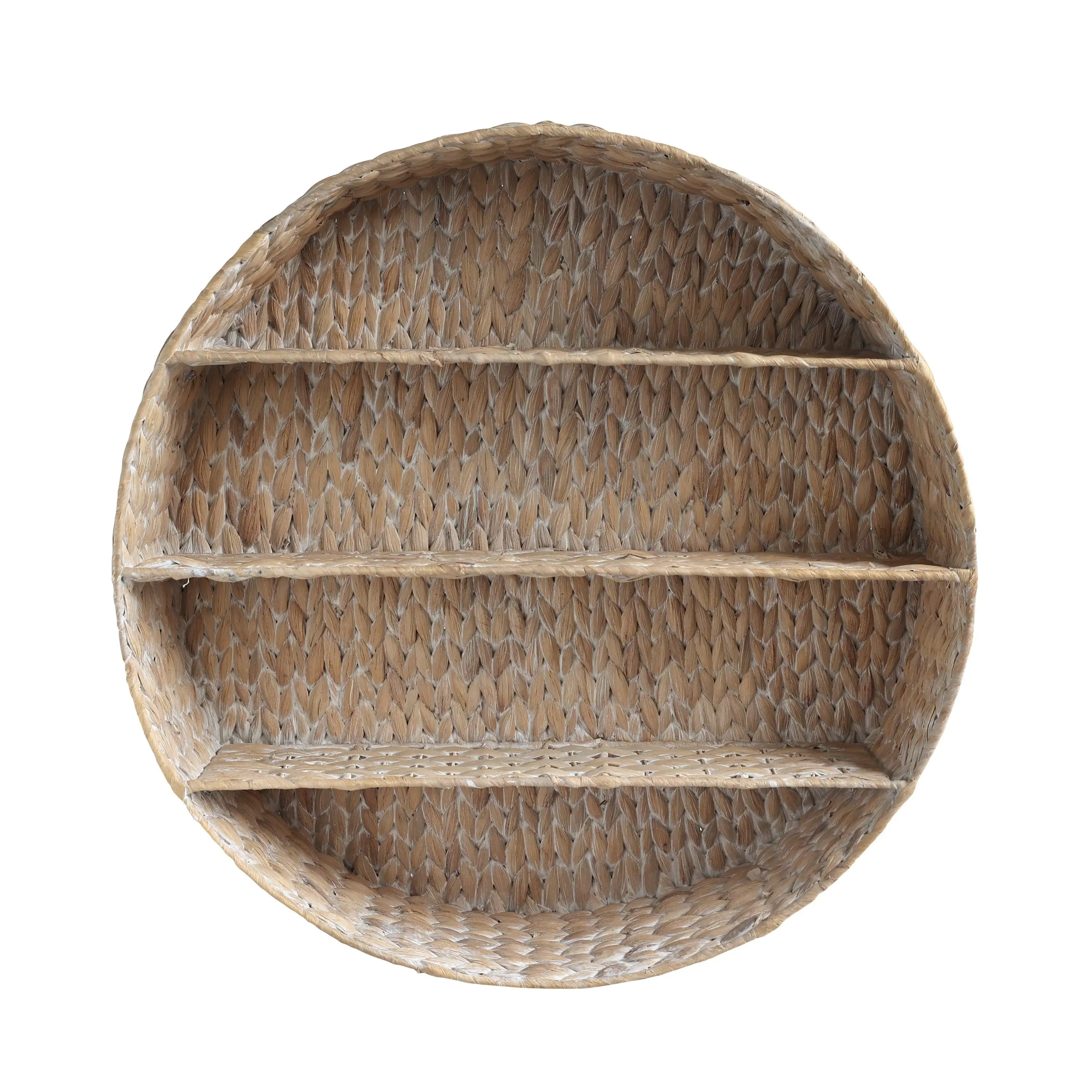 Annulus 24.61" 3-Shelf Circular Handwoven Hyacinth Wall Rack