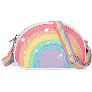 Purse Valentines Day Gifts for: 2 3 4 5 6 7 8 Year Old Girl Birthday Gift, Toys for Ages 2-4 Little Girls Purses Wallet, Cute Rainbow Crossbody Bag with Adjustable Strap : Clothing, Shoes & Jewelry