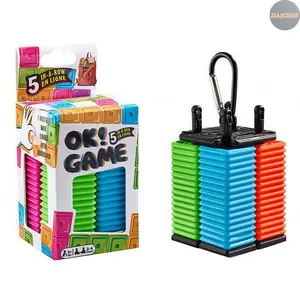 Jiajchuf Five-In-A-Row Family and Friends Travel Game, Board Game Blocks, 2-4 Players, Perfect for Travel Parties Outdoor Fun, Great Stocking Stuffer